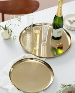 Balsam Hill Brushed Brass Serving Trays Online