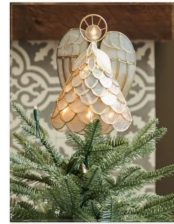 Balsam Hill Capiz Angel Lighted Tree Toppers New