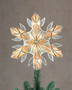 Balsam Hill Capiz Snowflake Lighted Tree Toppers Online
