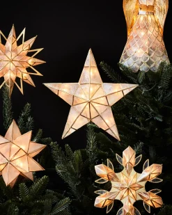 Balsam Hill Lit Capiz Star Tree Toppers New