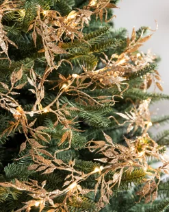 Balsam Hill Lit Glitter Leaf Christmas Tree Garlands Sale