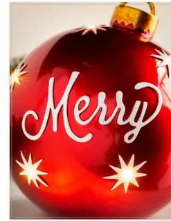 Balsam Hill Lit Tabletop Merry Christmas Ornaments Clearance