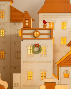 Balsam Hill Lit Wooden Christmas Mantel Villages Outlet