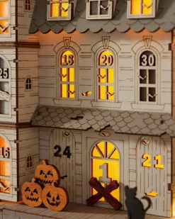 Balsam Hill Lit Wooden Halloween Countdown Calendar New