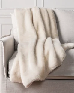 Balsam Hill Lodge Faux Fur Throws Clearance