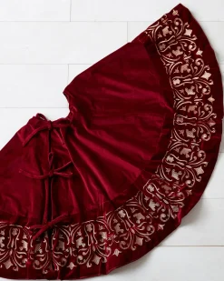 Balsam Hill Luxe Embroidered Velvet Tree Skirts Hot