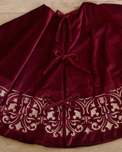 Balsam Hill Luxe Embroidered Velvet Tree Skirts Hot