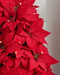 Balsam Hill Outdoor Lit Poinsettia Celebration Foliage Discount