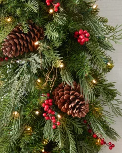 Balsam Hill Outdoor Red Berry Pine Foliage New