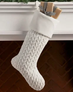 Balsam Hill Plush Braid Stockings New