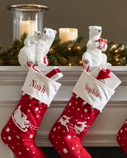 Balsam Hill Polar Bear Family Christmas Stocking Holders Sale