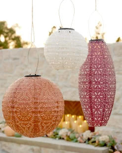 Balsam Hill Solar Mosaic Garden Lantern Set