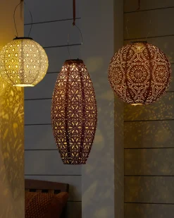 Balsam Hill Solar Mosaic Garden Lantern Set