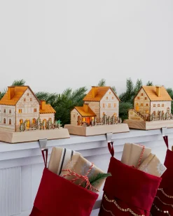 Balsam Hill Wooden Alpine Village Stocking Holders Outlet