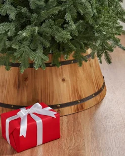 Balsam Hill Wooden Barrel Christmas Tree Collars