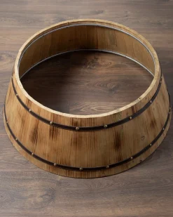Balsam Hill Wooden Barrel Christmas Tree Collars