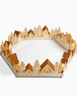 Balsam Hill Wooden Village Christmas Tree Collar Outlet