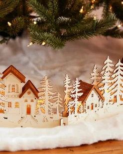 Balsam Hill Wooden Village Christmas Tree Collar Outlet